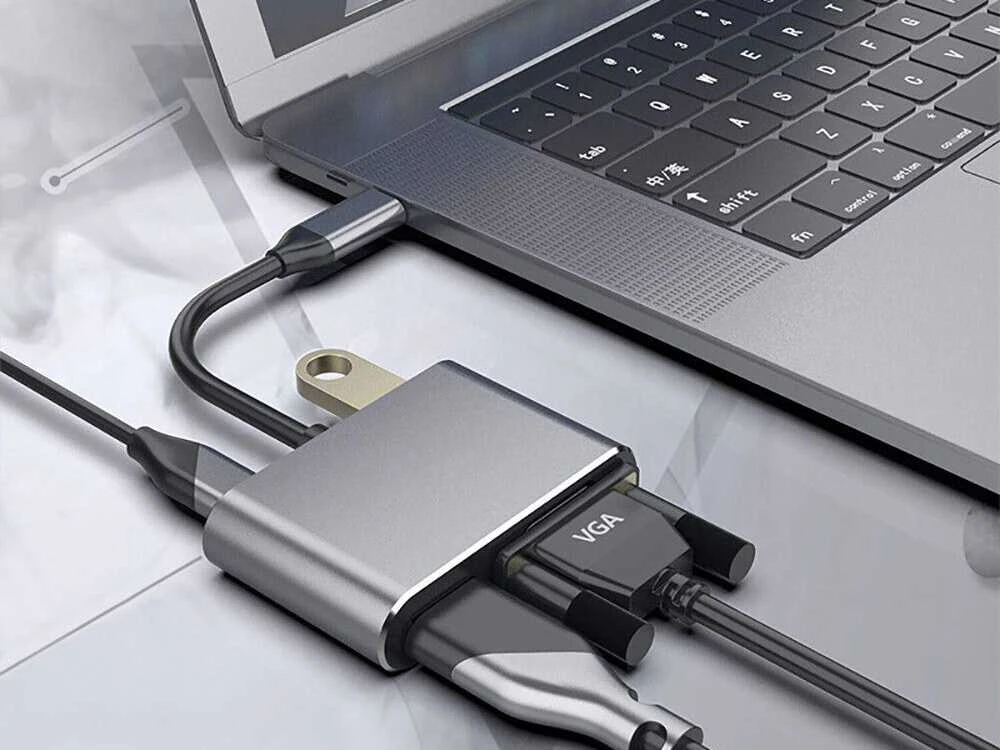 Adapteris USB-C į HDMI 4K VGA USB 3.0