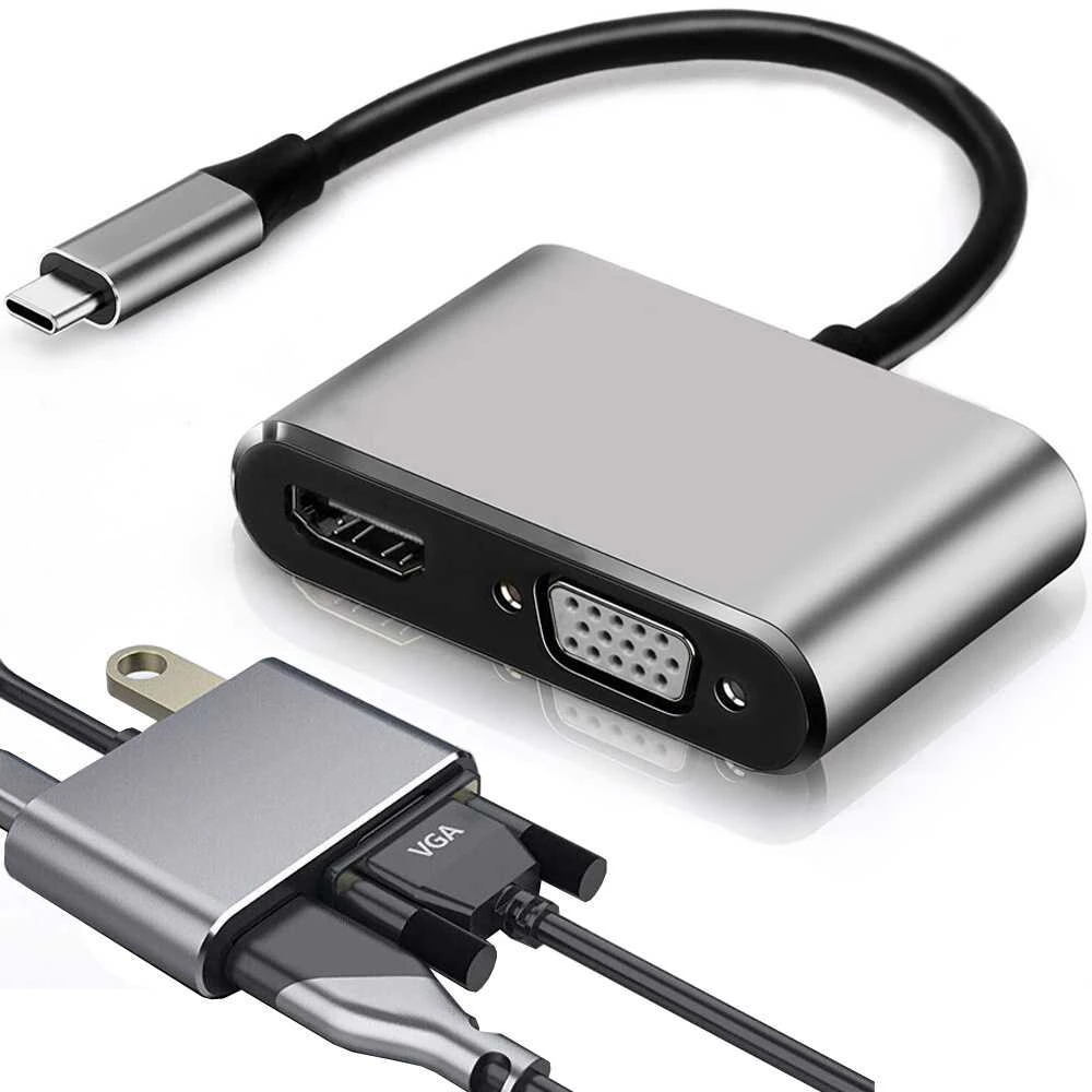 Adapteris USB-C į HDMI 4K VGA USB 3.0