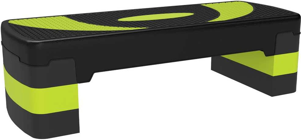 HOMCOM aerobikos step platforma, reguliuojamo aukščio, 3 lygiai (10/15/20 cm), namų treniruoklis, skirtas naudoti viduje ir lauke, apkrova iki 150 kg, žalia