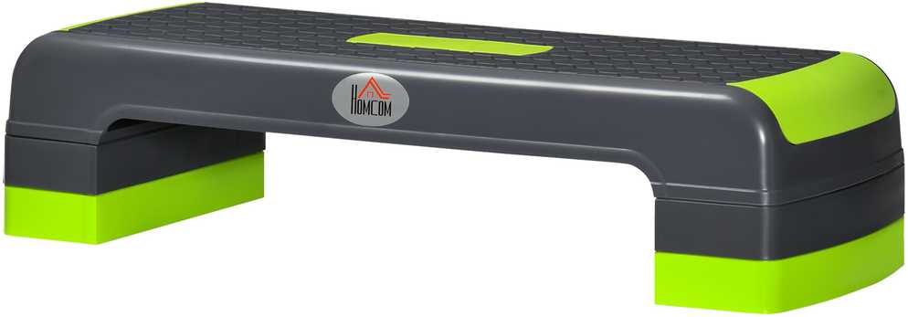 HOMCOM aerobikos steperis, reguliuojamo aukščio fitneso treniruoklis su 3 pakopomis (10/15/20 cm), skirtas naudojimui namuose, iki 150 kg, 78 x 28 x 10–20 cm, žalias
