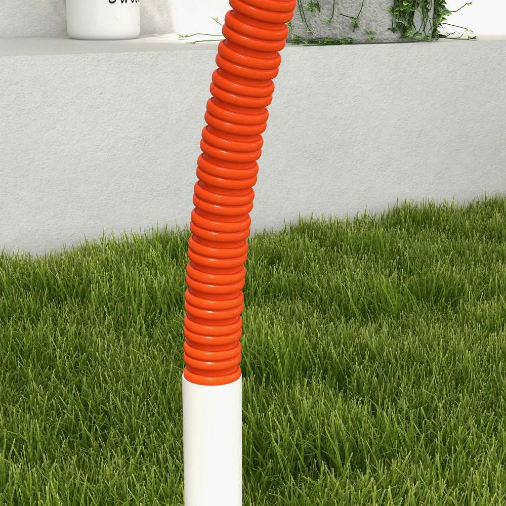 PawHut šunų dresūros rinkinys, 4 dalių rinkinys su slalomo stulpais, agility įranga šunims su Oksfordo audinio nešiojimo krepšiu, oranžinė