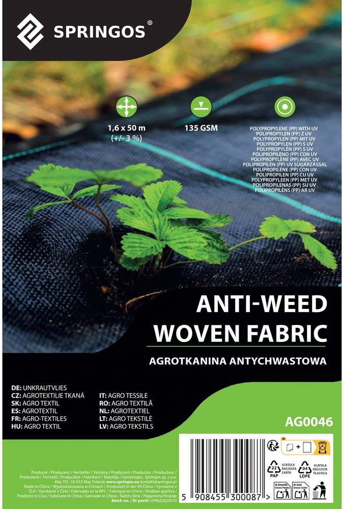 Springos Agroplėvelė nuo piktžolių 1,6 x 50 m
