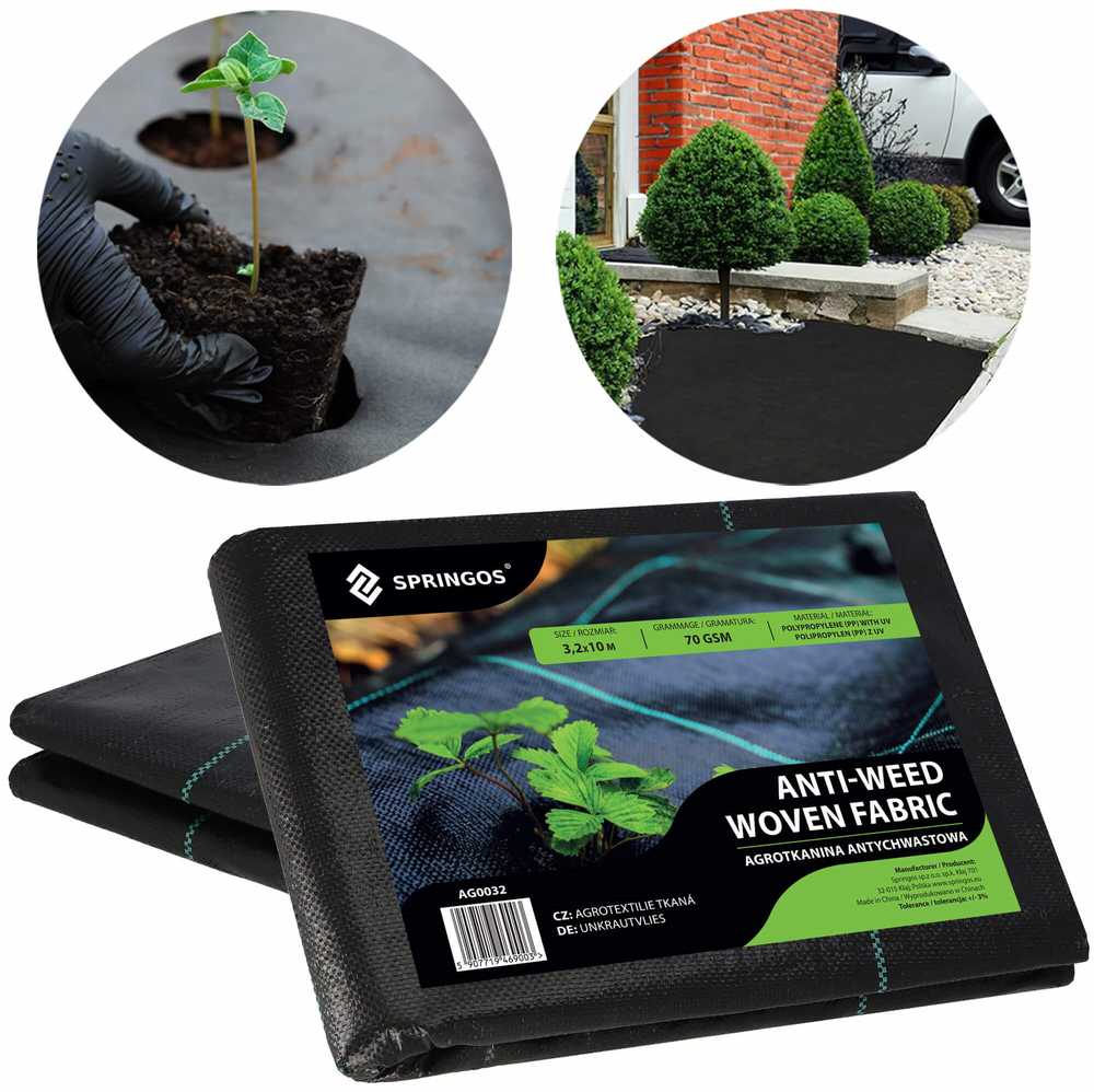 Springos Agrotekstilė nuo piktžolių 3,2x10 m, 70 g/m2