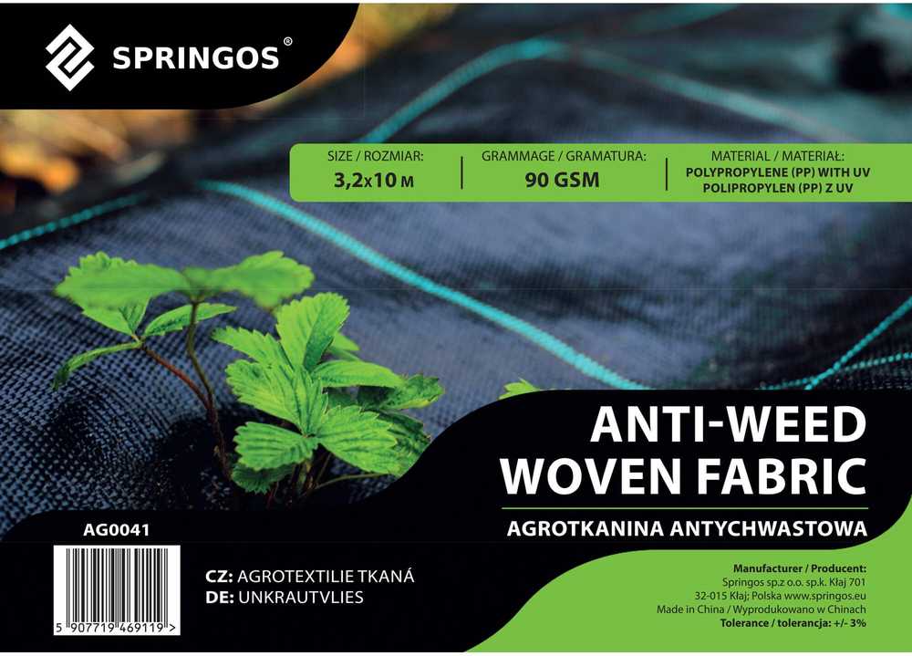 Agrotekstilė nuo piktžolių Springos 90g/m2 3,2x10 m