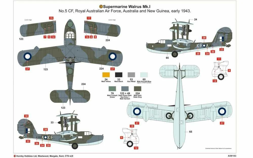 Airfix – Supermarine Walrus Mk.I, 1/48, A09183
