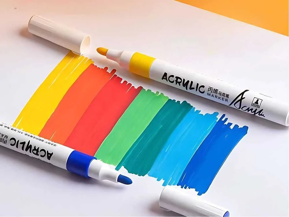 Verk Group Akkriliniai markeriai 12 vnt. spalvoti stiklui plastikui