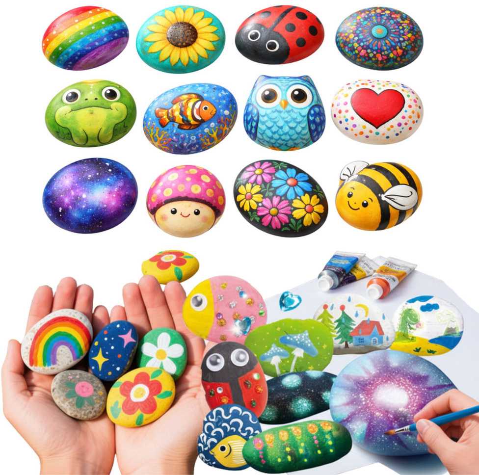 Lean Toys Akmenų dažymo rinkinys 10 vnt.