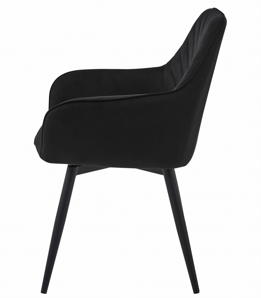 Valora Aksominė 360° besisukanti kėdė, juoda, 56 × 61 × 83,5 cm, 2 vnt.