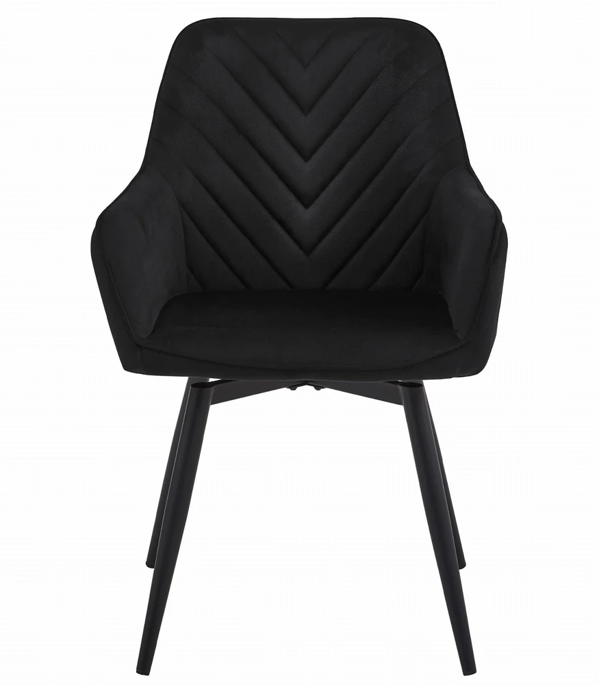 Valora Aksominė 360° besisukanti kėdė, juoda, 56 × 61 × 83,5 cm, 2 vnt.