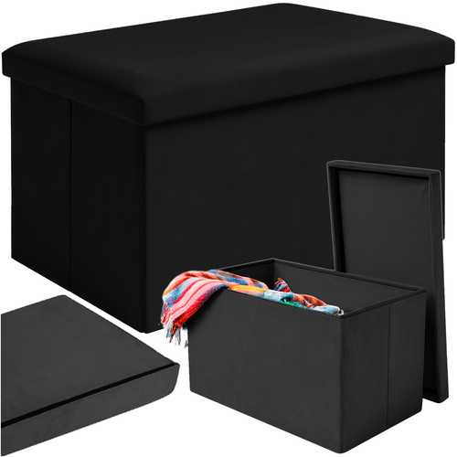 Juodas velvet pouf 60x30x30 cm Ruhhy 25995