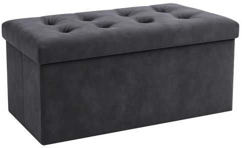 Pilkas aksominis pufas 76x38x38cm Ruhhy 26130