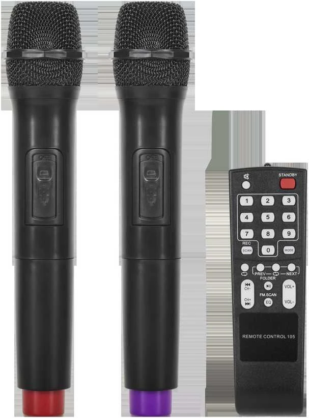 Azusa nešiojama kolonėlė (su 2 belaidžiais mikrofonais, SD, Bluetooth, USB)