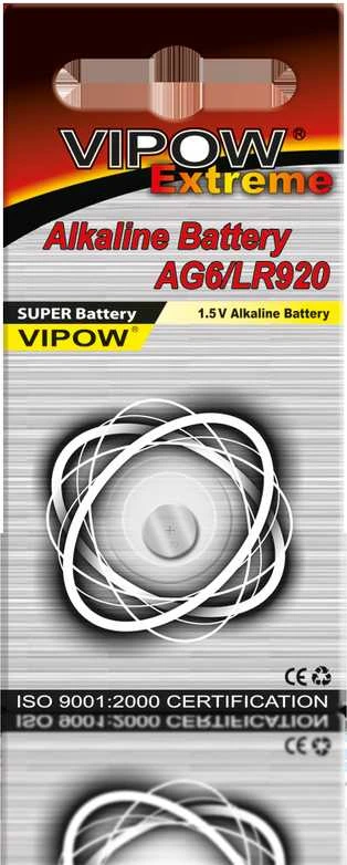VIPOW AG6 LR920 baterija pakuotėje