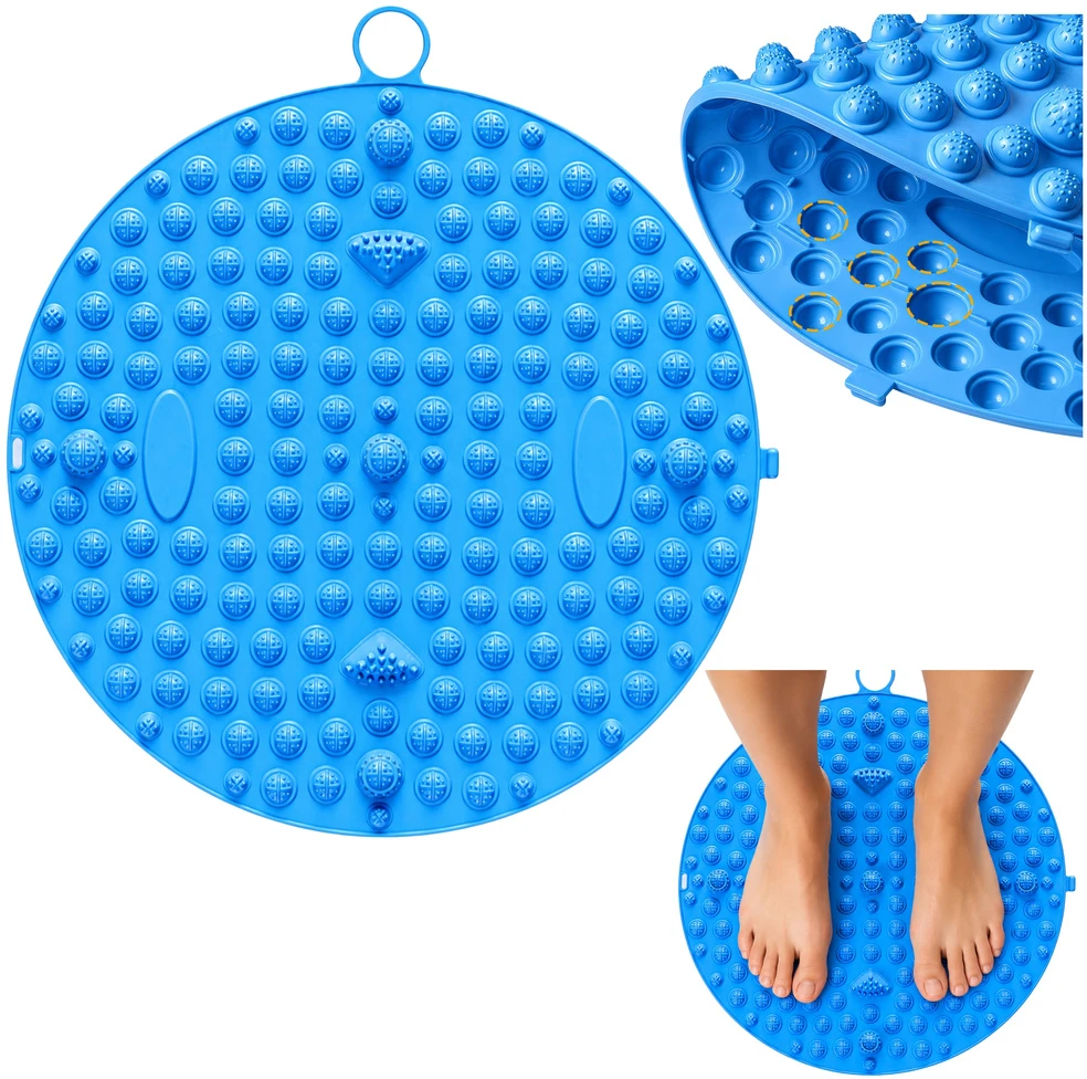 Lean Akupresūrinis pėdų masažo kilimėlis su iškilimais, mėlynas, 33 cm