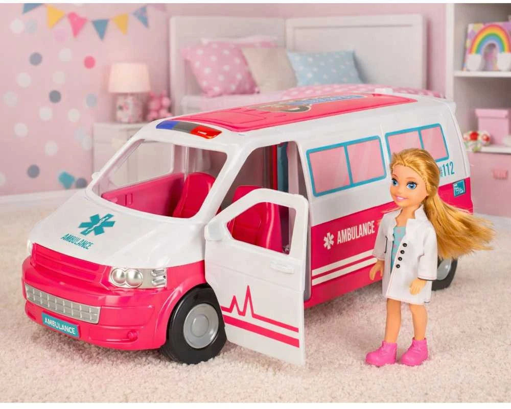 Lean Toys Ambulansinis žaislas ligoninė su gydytoja