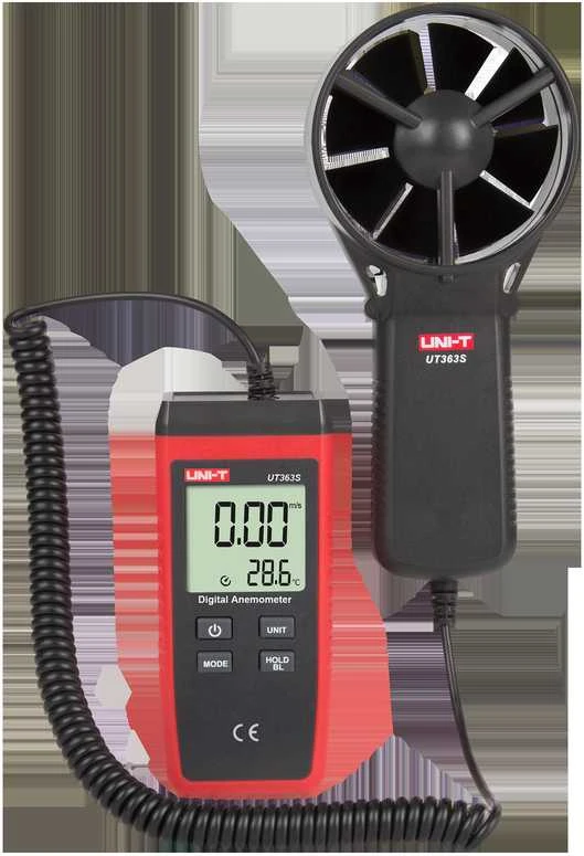 Anemometras su temperatūros indikacija UT363S 0.4~30m/s -10~50℃ UNI-T