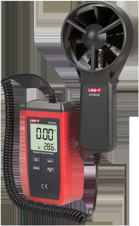 Anemometras su temperatūros indikacija UT363S 0.4~30m/s -10~50℃ UNI-T