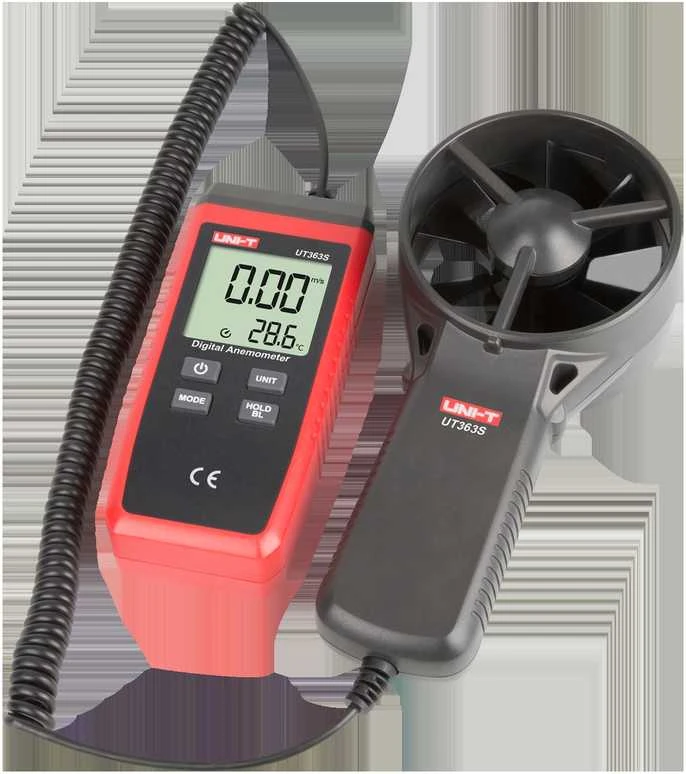 Anemometras su temperatūros indikacija UT363S 0.4~30m/s -10~50℃ UNI-T