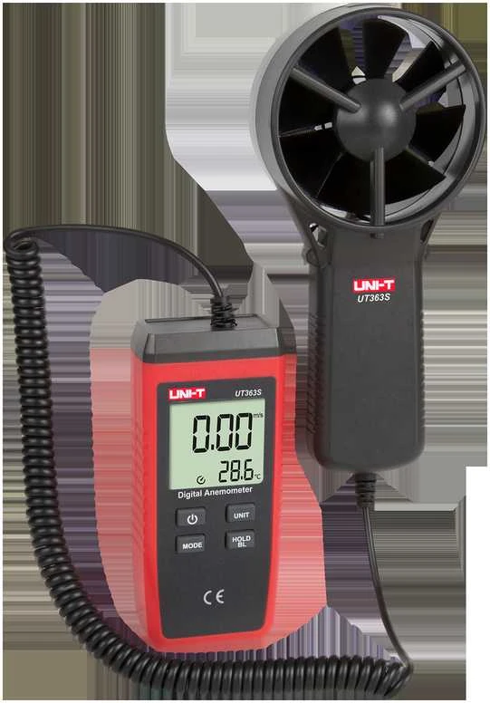 Anemometras su temperatūros indikacija UT363S 0.4~30m/s -10~50℃ UNI-T