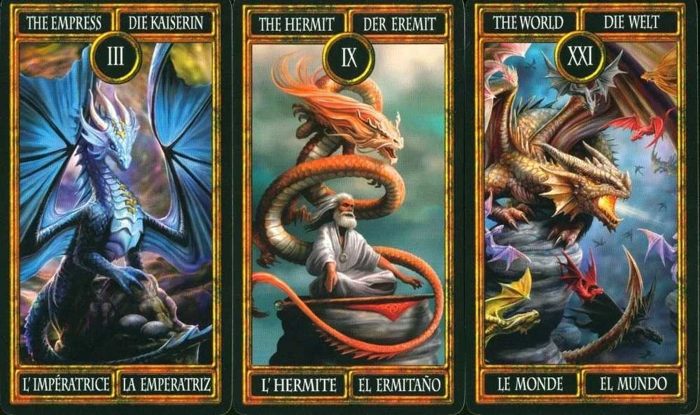 Bicycle Fournier Anne Stokes Drakonų Taro Kortos