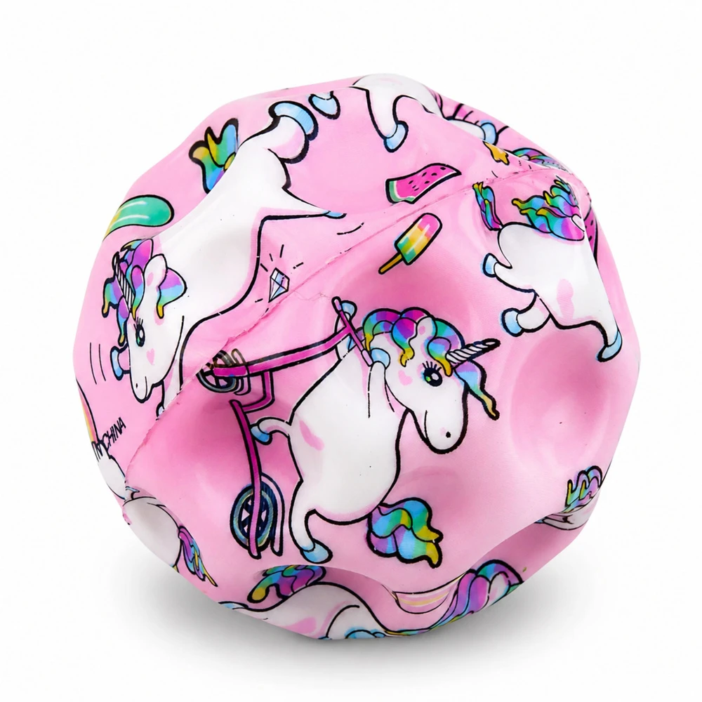 Lean Toys Antistresinis kamuoliukas su įdubusiu paviršiumi ir vienaragio motyvu, įvairiaspalvis, 7 cm