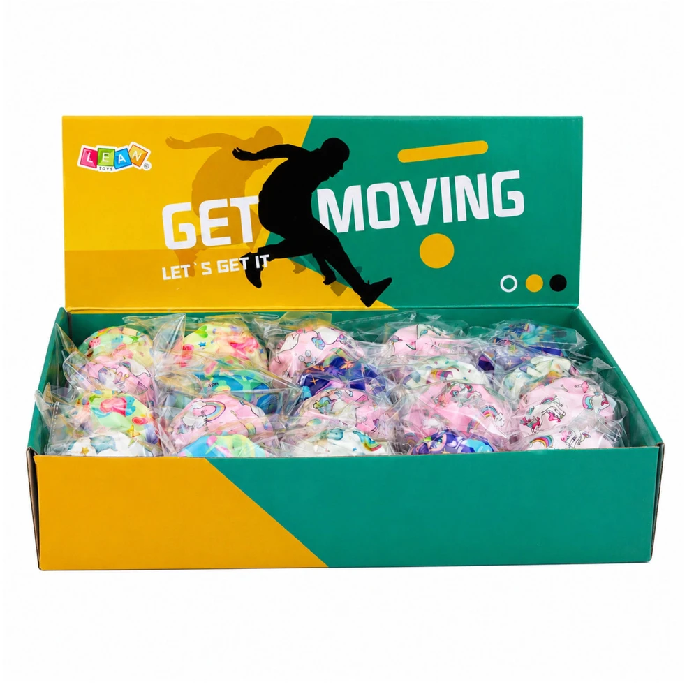 Lean Toys Antistresinis kamuoliukas su įdubusiu paviršiumi ir vienaragio motyvu, įvairiaspalvis, 7 cm