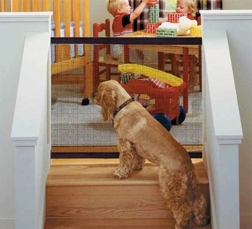 Security gate partition dog cat door