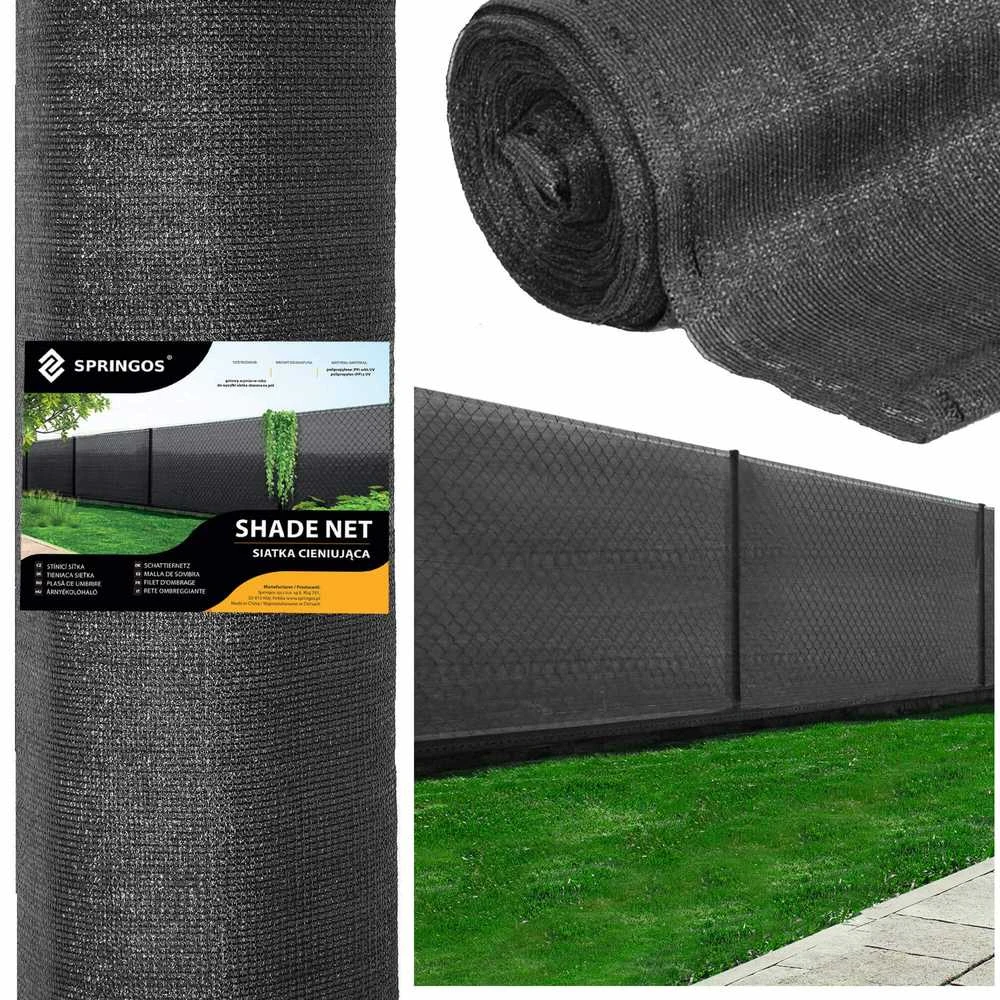 Apsauginis tinklas Springos SN0044, 1,2 x 25 m, 140 g/m², antracitas