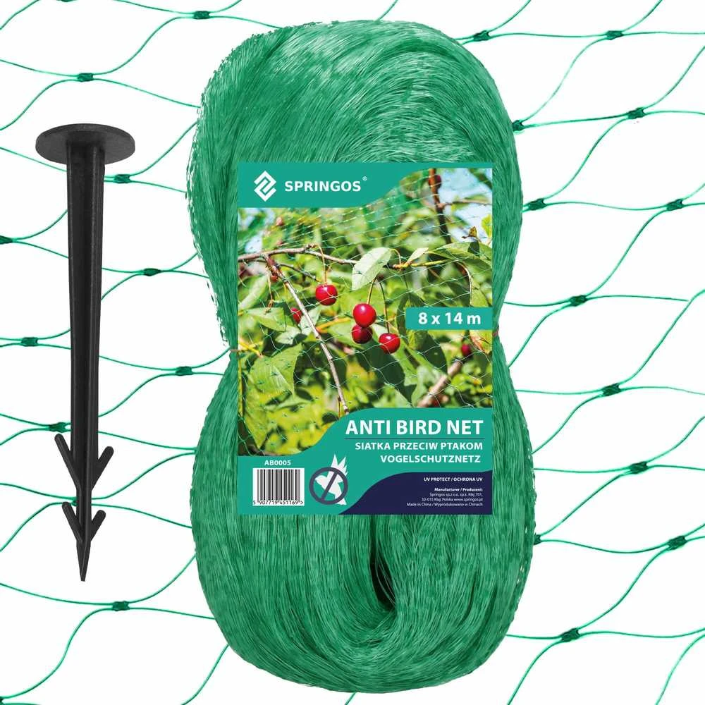 Apsauginis tinklelis nuo paukščių Springos 8x14 m su 14 tvirtinimo kaiščių