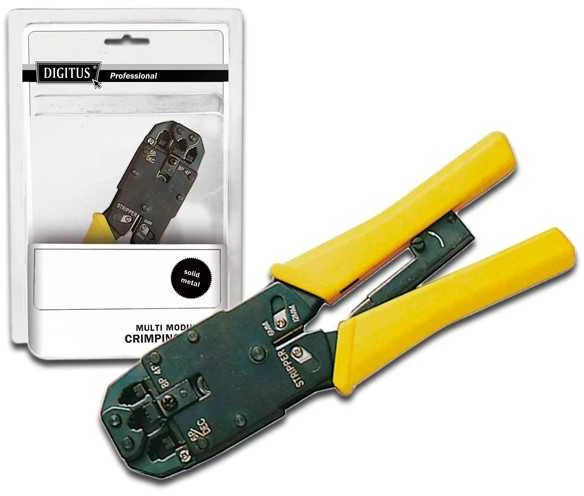 Assmann Electronic DIGITUS Multi Modular Crimping Tool pilnas metalas tinka 4P2C 4P4C 6P4C 6P6C 8P8C įsk. nuėmiklis ir pjaustytuvas