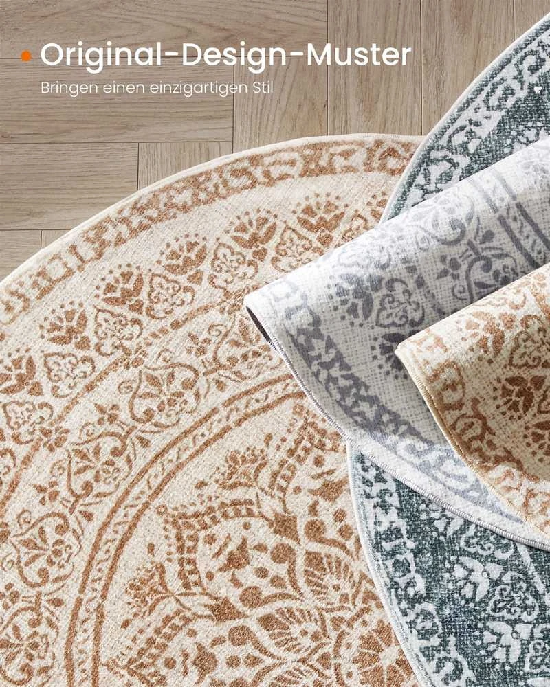 Songmics Apvalus kilimas 120 cm boho stilius
