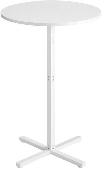 Songmics Vasagle Apvalus baro stalas 60 x 60 x 104,5 cm sniego baltumo