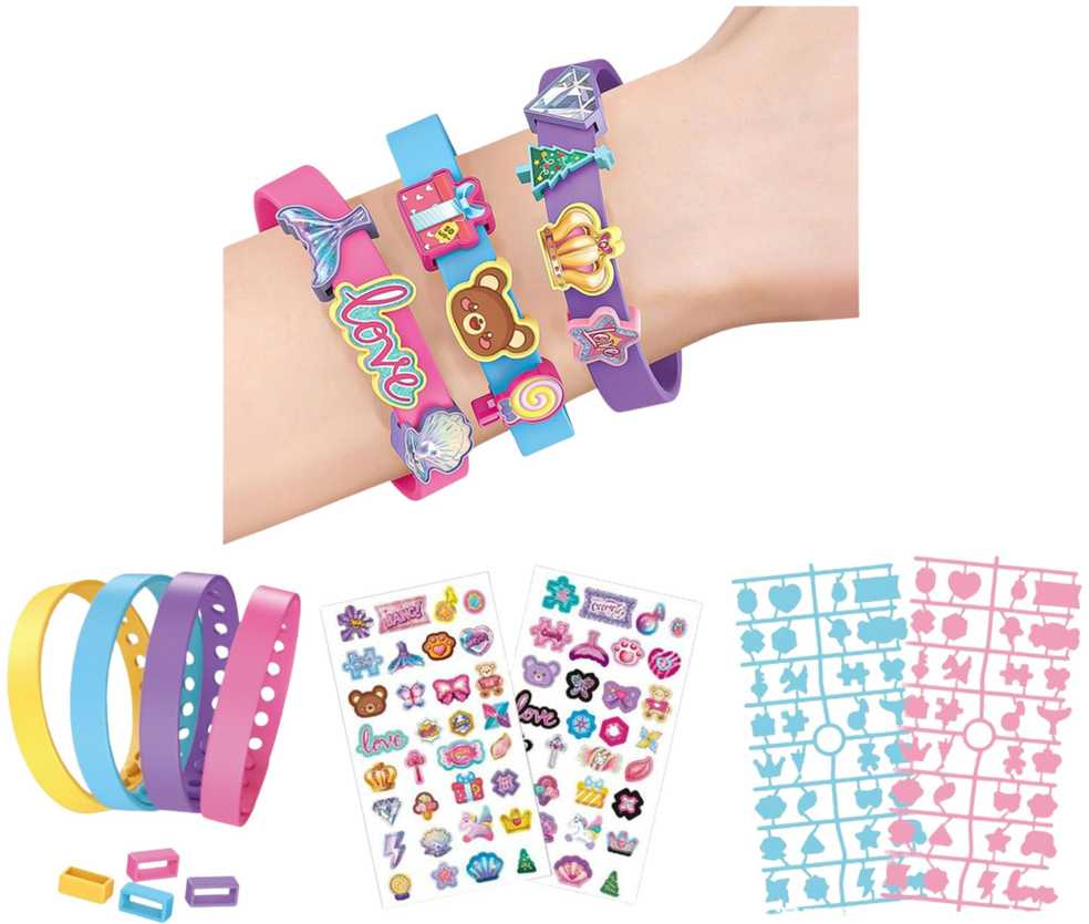 Lean Toys Apyrankių rinkinys su gyvūnų pakabučiais, 4 spalvoti reguliuojami apyrankės