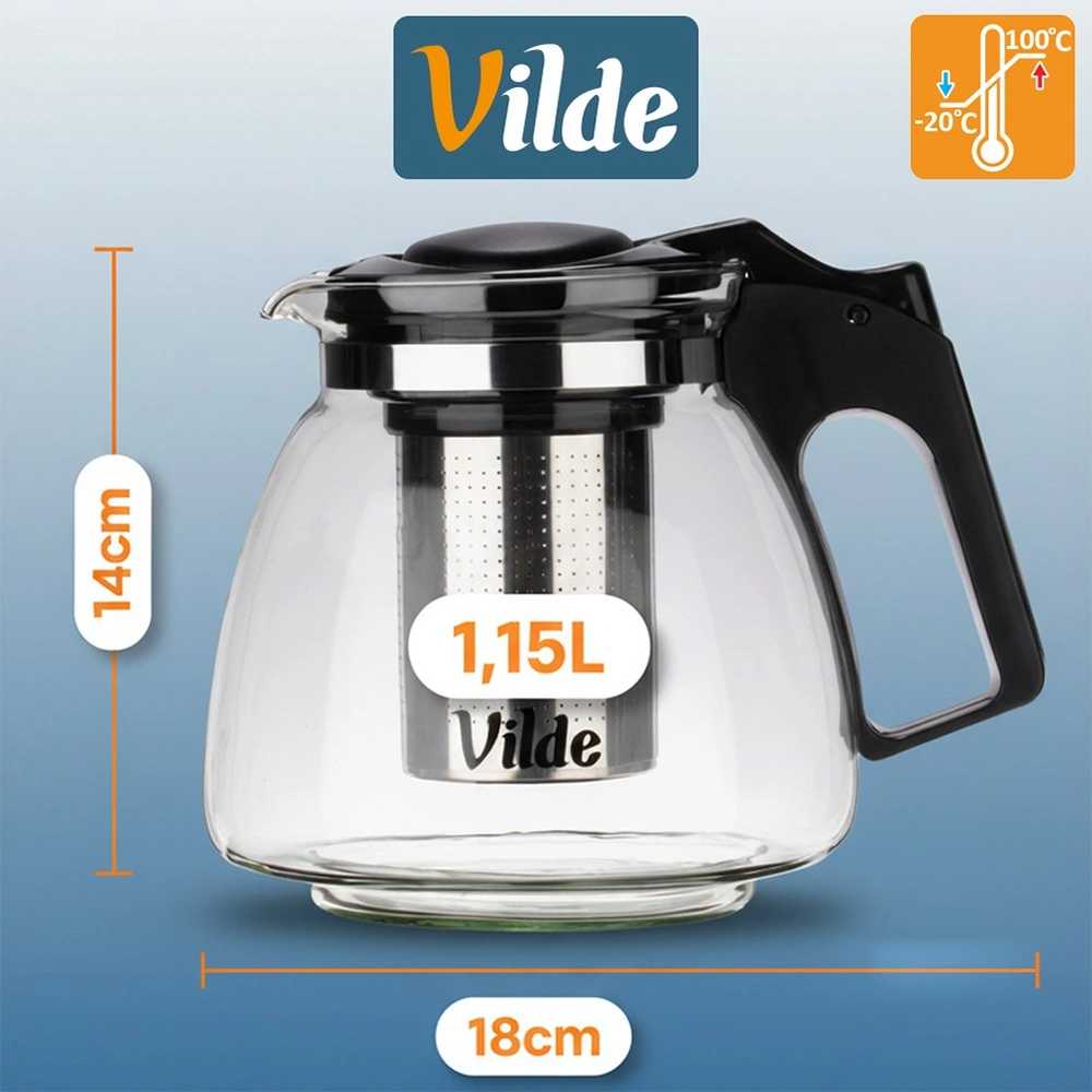 Arbatinukas su nerūdijančio plieno filtru Vilde 1,15 l