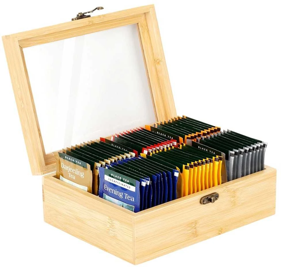 KOOPMAN Bamboo medžio arbatų talpykla 21x16x7,5 cm
