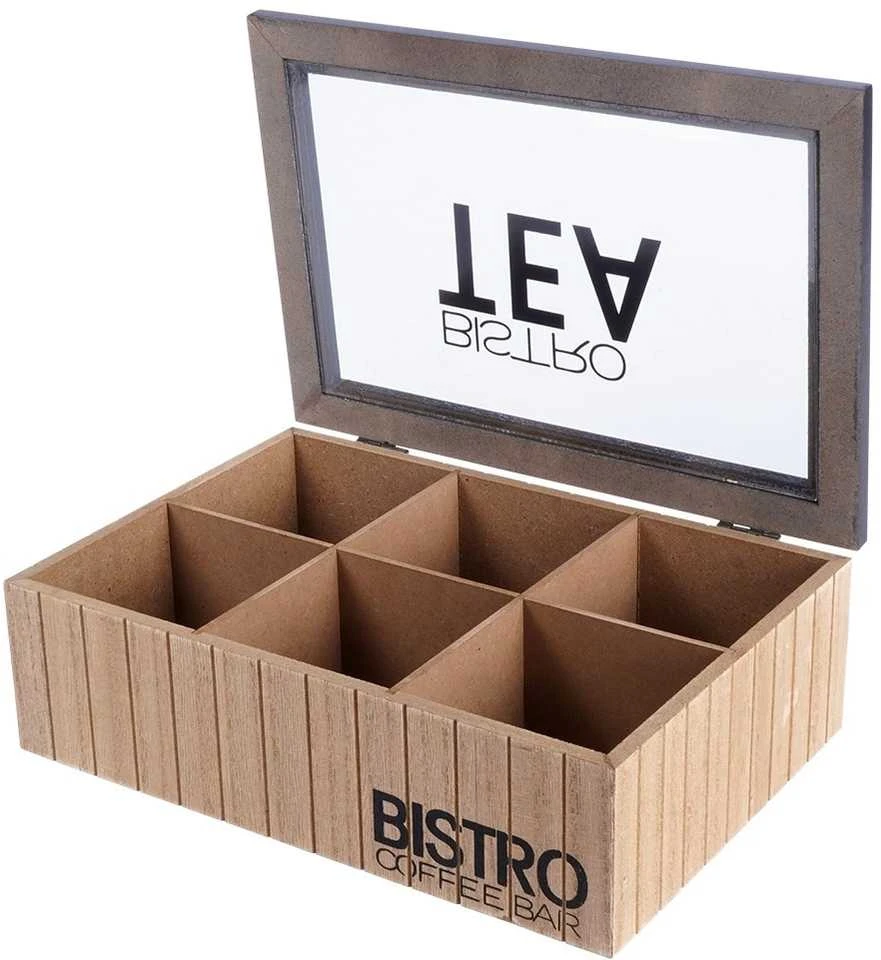 Vilde BISTROT Arbatos dėžutė 6 skyrių 24x16,5x7,5 cm