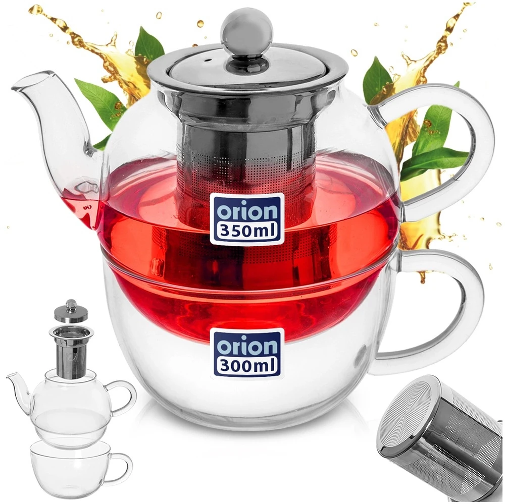 Orion Arbatos ąsotis su puodeliu 350+300 ml - Stiklinis