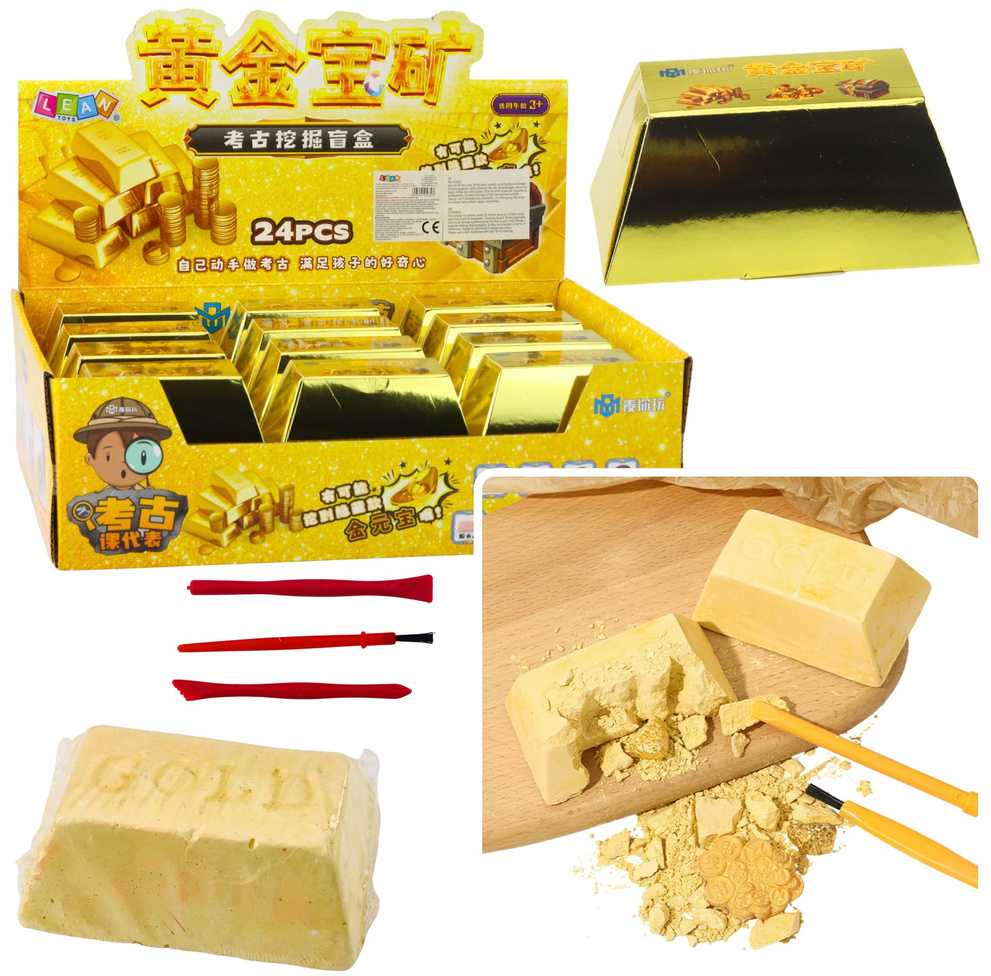 Lean Toys Archeologinis rinkinys „Aukso luitas“ su įrankiais ir paslėptu lobiu