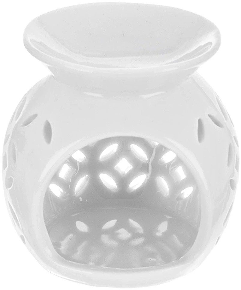 Aromatinė žvakidė, keraminė, balta, 7 × 7 × 7 cm