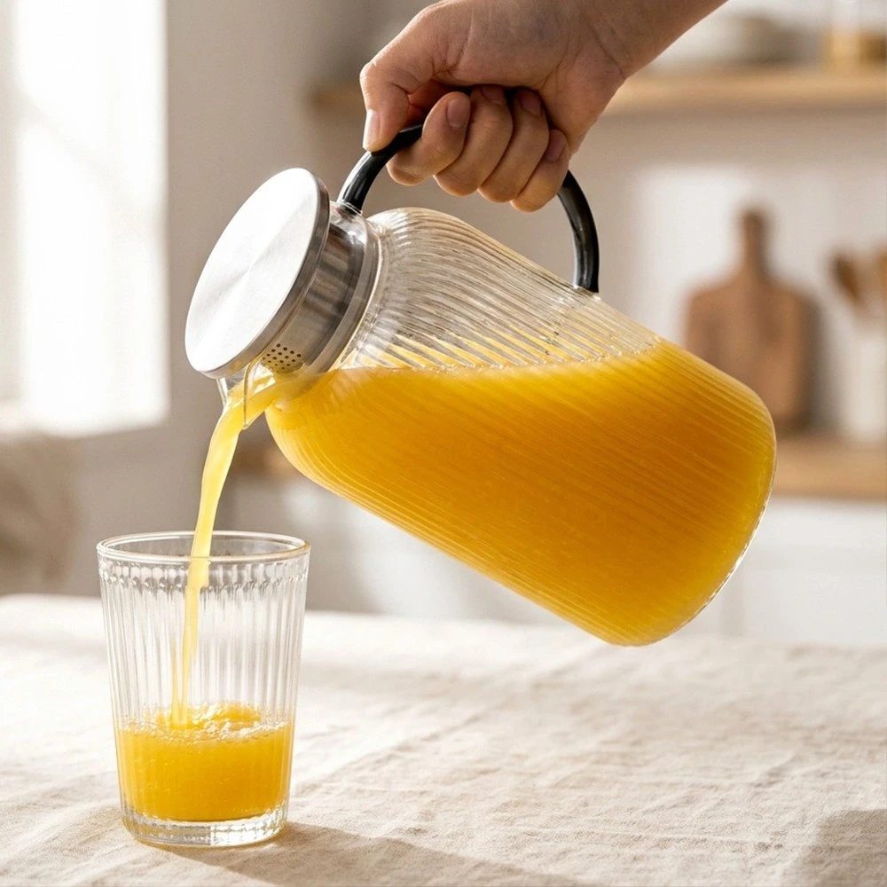 Ąsotis su dangčiu, skaidrus, 1,9 l