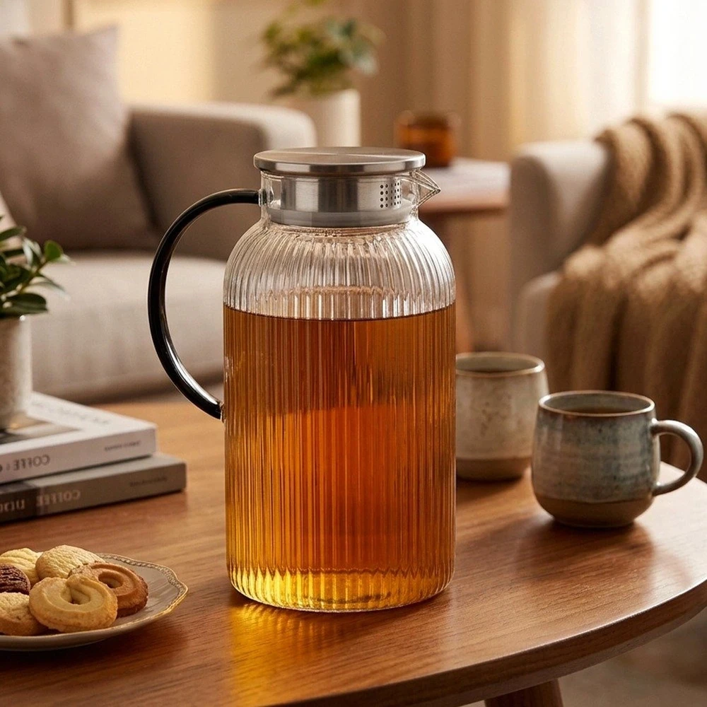 Ąsotis su dangčiu, skaidrus, 1,9 l