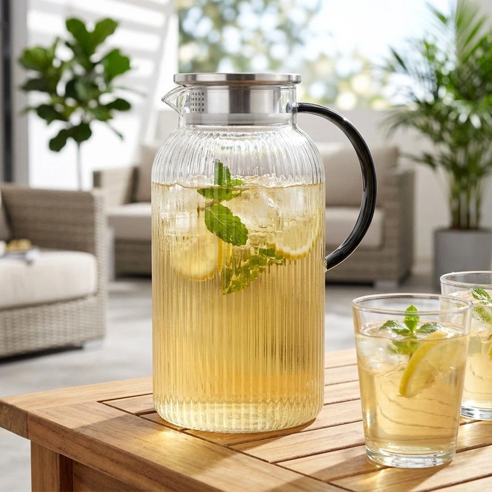 Ąsotis su dangčiu, skaidrus, 1,9 l