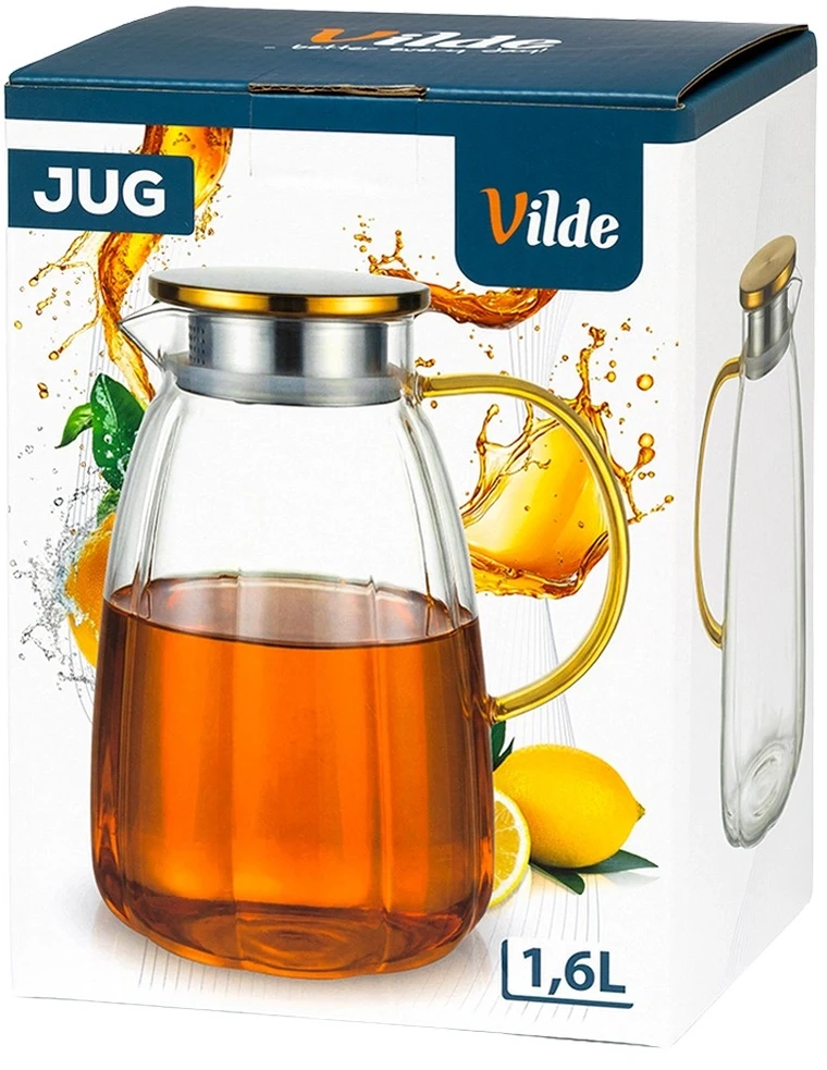 Ąsotis su dviejų tipų pylimo dangteliu, 1,6 l, skaidrus, 17 × 13 × 21,5 cm
