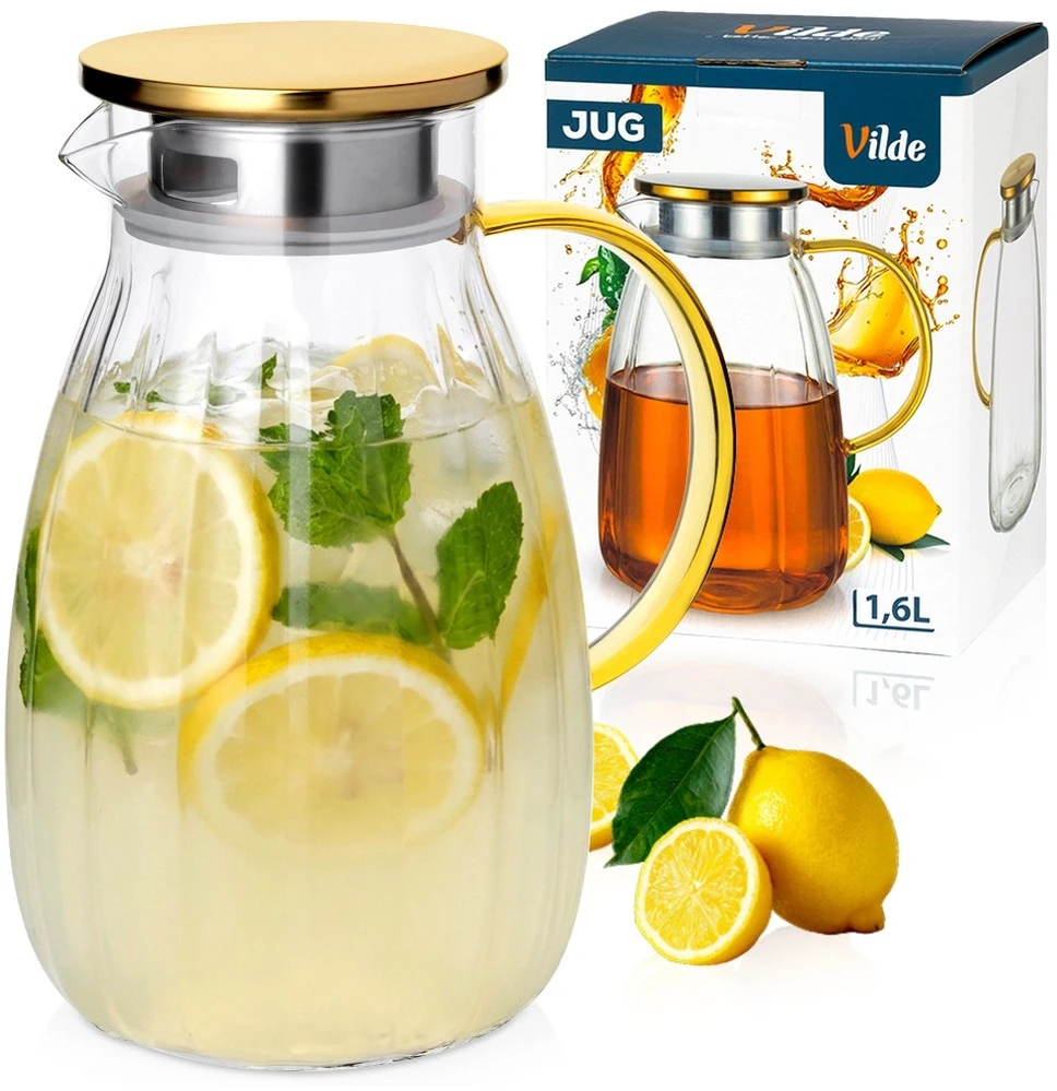 Ąsotis su dviejų tipų pylimo dangteliu, 1,6 l, skaidrus, 17 × 13 × 21,5 cm