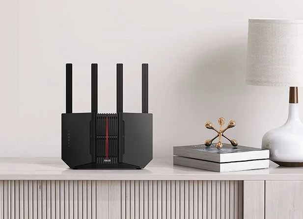 Asus | Trijų dažnių WiFi 7 maršrutizatorius | RT-BE92U BE9700 | 802.11be | 5764 Mbit/s | 2500 Mbit/s | Ethernet LAN (RJ-45) jungtys 5 | Mesh palaikymas: Taip | MU-MiMO: Taip | 4G/5G | Antenos tipas: Išorinė antena | 1