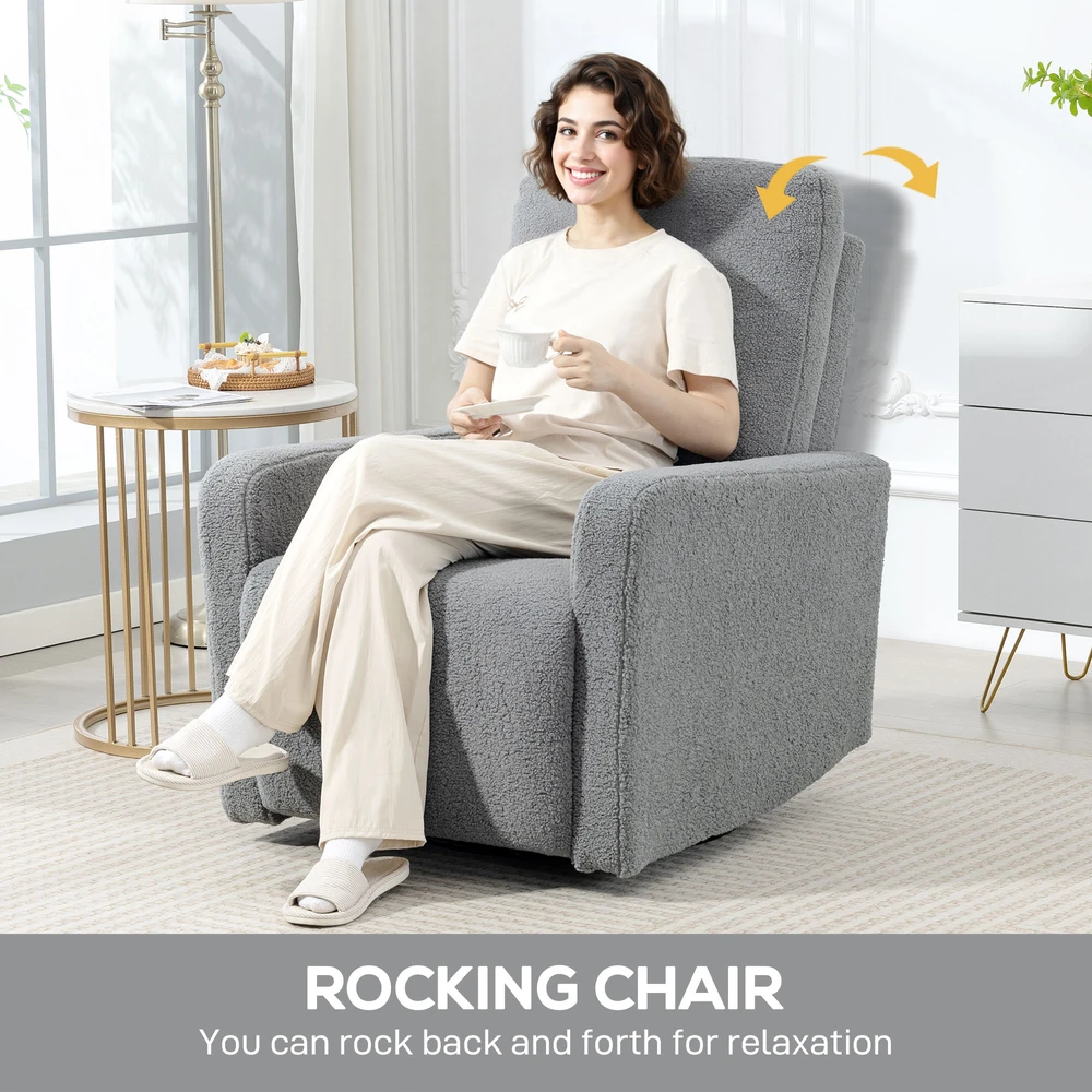 Atlošiamas fotelis, 135° atlošas ir 360° pasukimas, pilkas, 76 x 94 x 100 cm