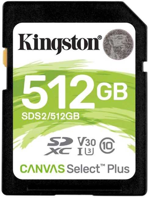 Atminties kortelė KINGSTON 512GB SDXC Canvas Select Plus 100R C10 UHS-I U3 V30