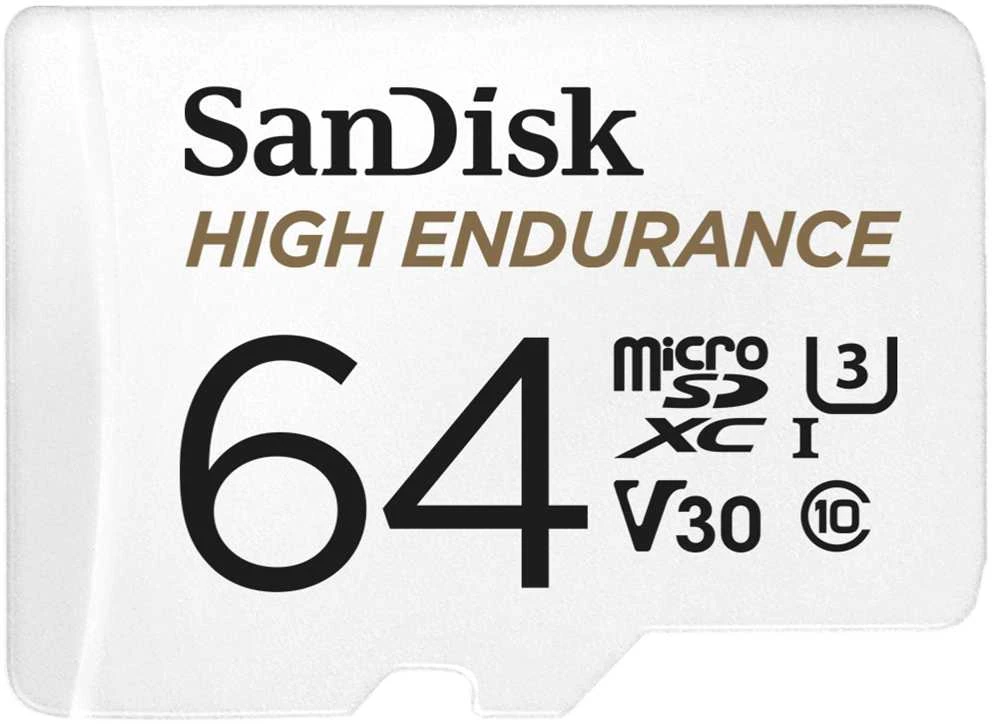 Atminties kortelė SanDisk High Endurance microSDXC 64GB V30 + adapteris