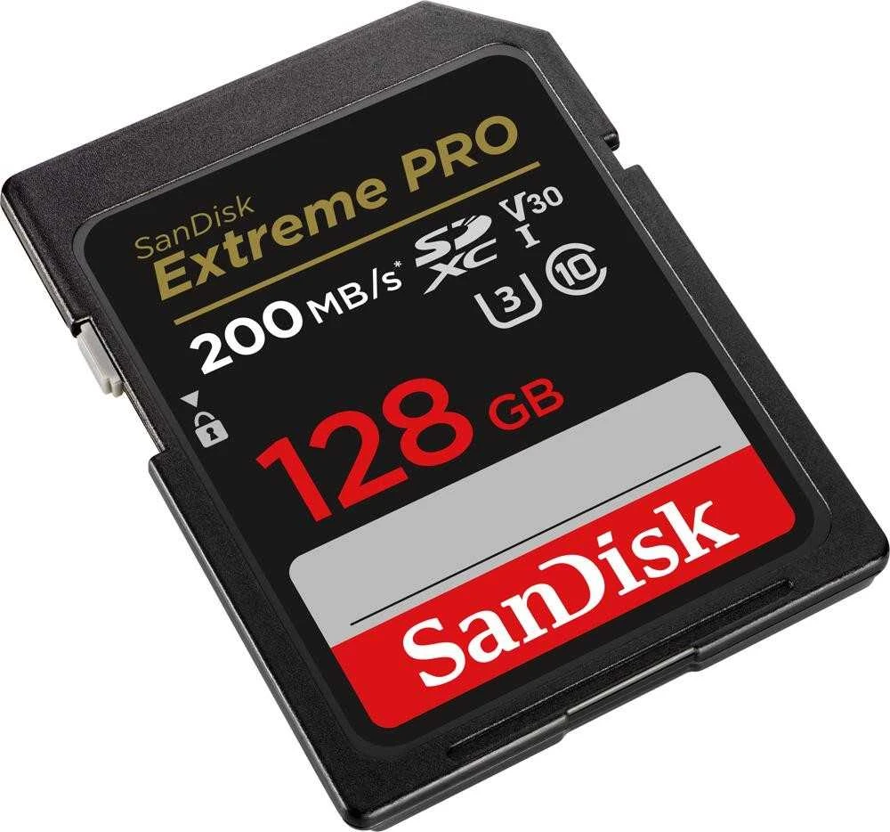 Atminties kortelė SanDisk SDXC 128GB Extreme Pro 200/90 MB/s V30 UHS-I U3