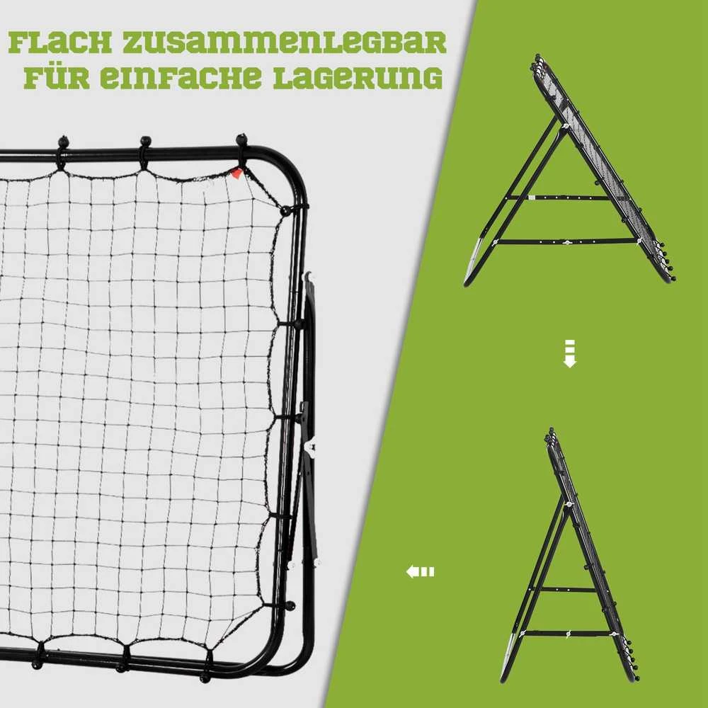 HOMCOM futbolo atmušimo sienelė, metalinis rėmas + PE tinklas, 96x80x96 cm, juoda